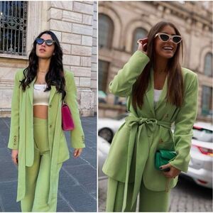 ZARA LIME BLAZER W/ MULTIWAY BELT